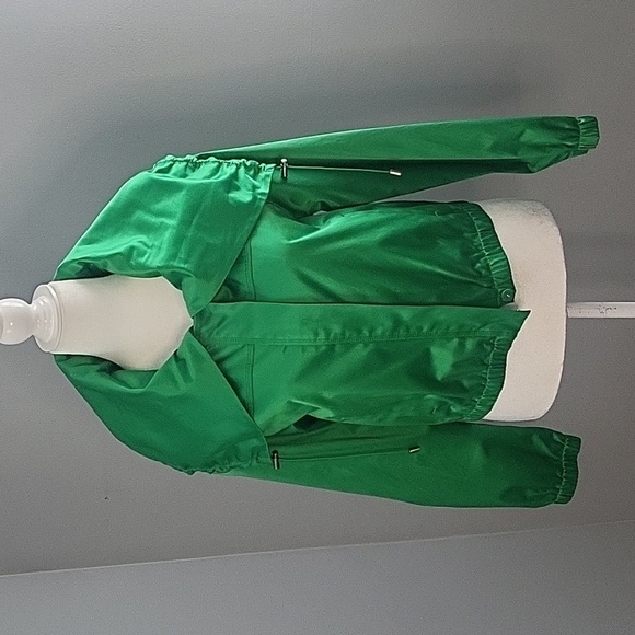 Kenneth Cole Reaction Kelly Green Lined Satin Look St. Patrick's Day Jacket Sz S - Picture 2 of 14
